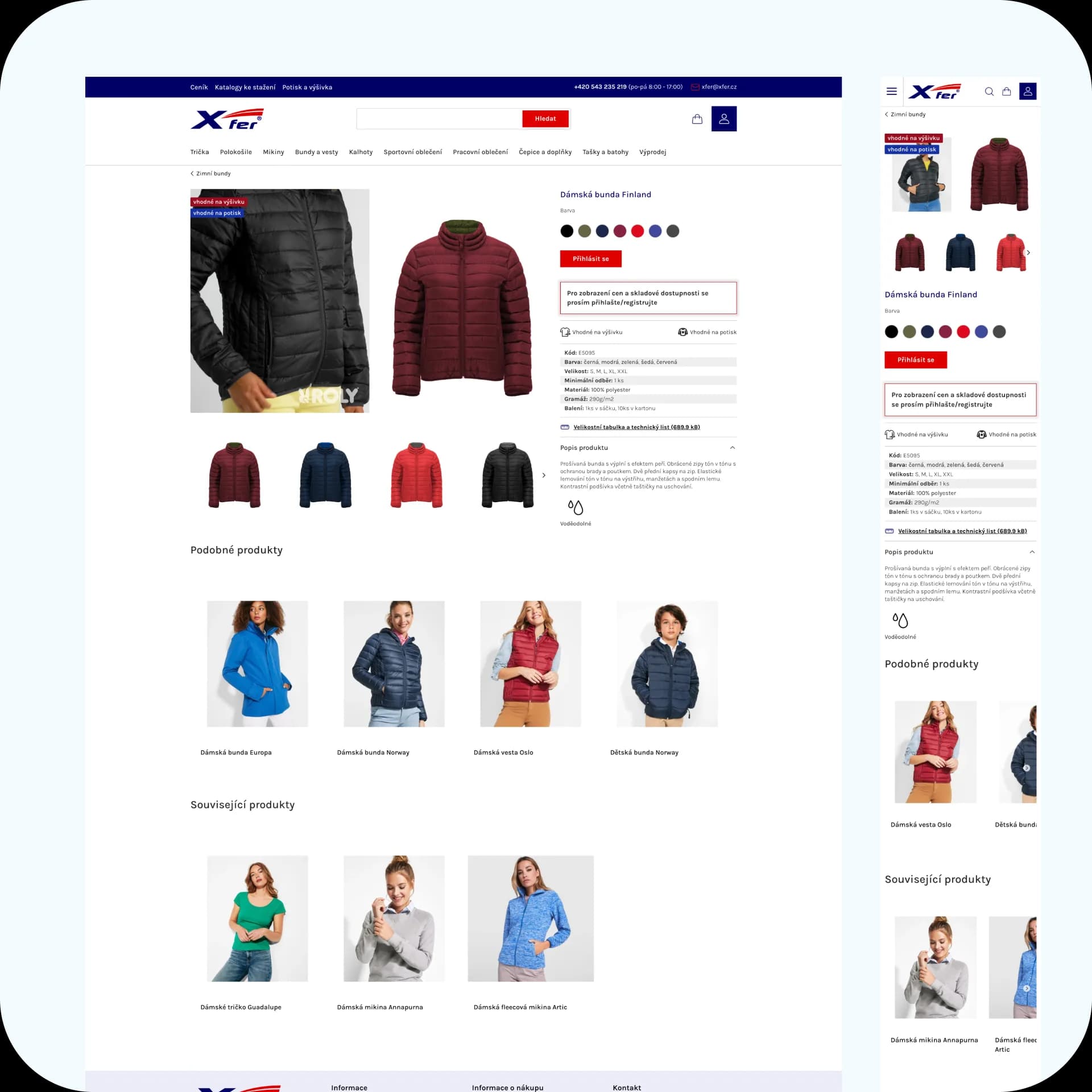 Detail produktu na původním e-shopu