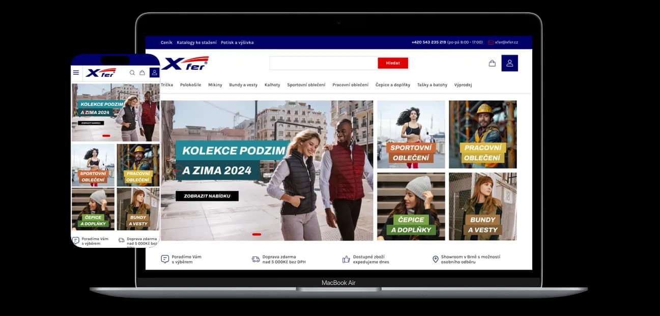Mockup Xfer e-shop