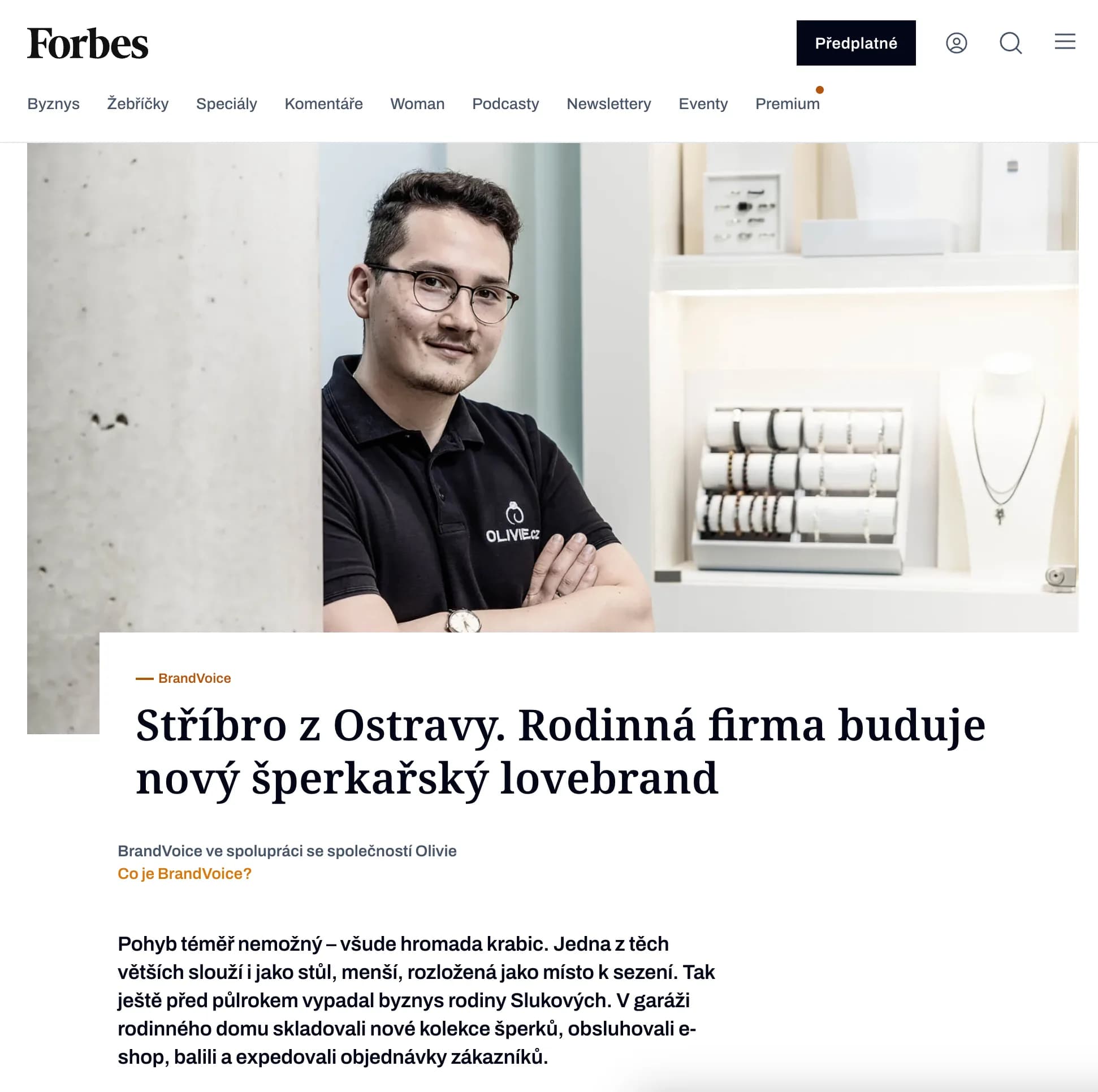 Forbes článek o Olivie